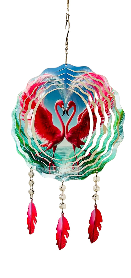10” Flamingo Love Spinner