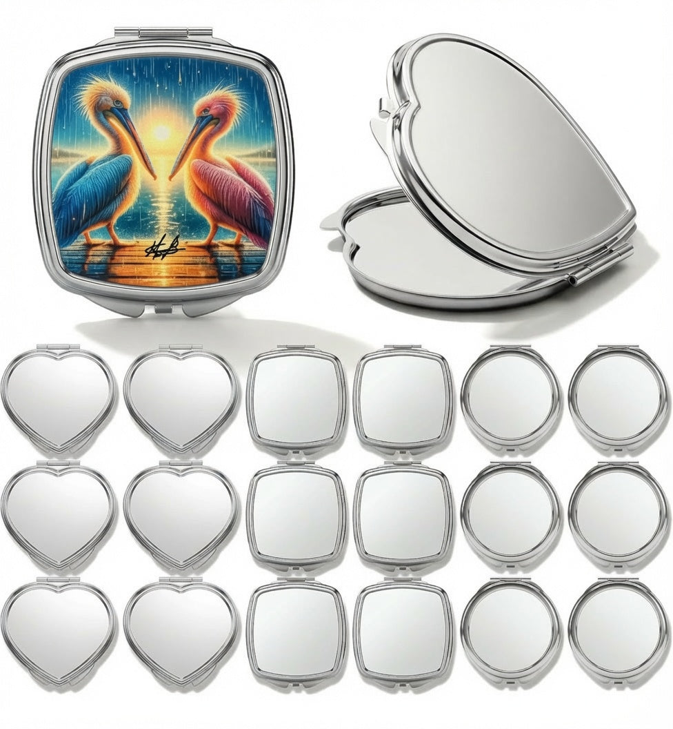 Pelican Love Compact Mirror