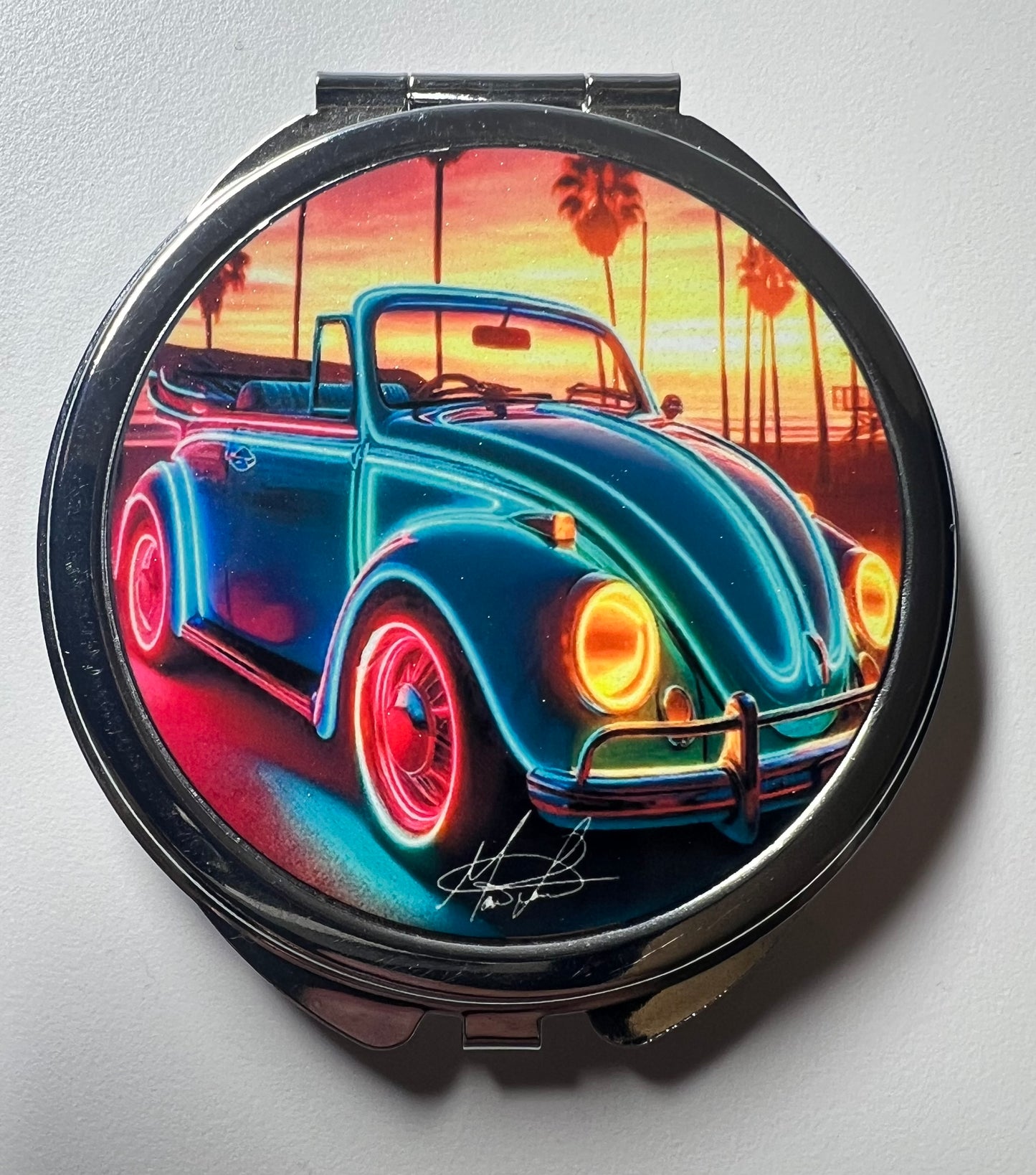Neon Beach Compact Mirror