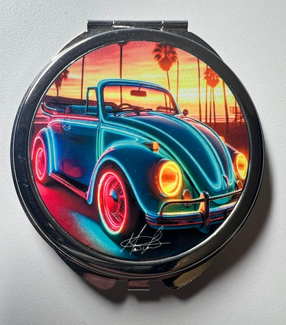Neon Beach Compact Mirror