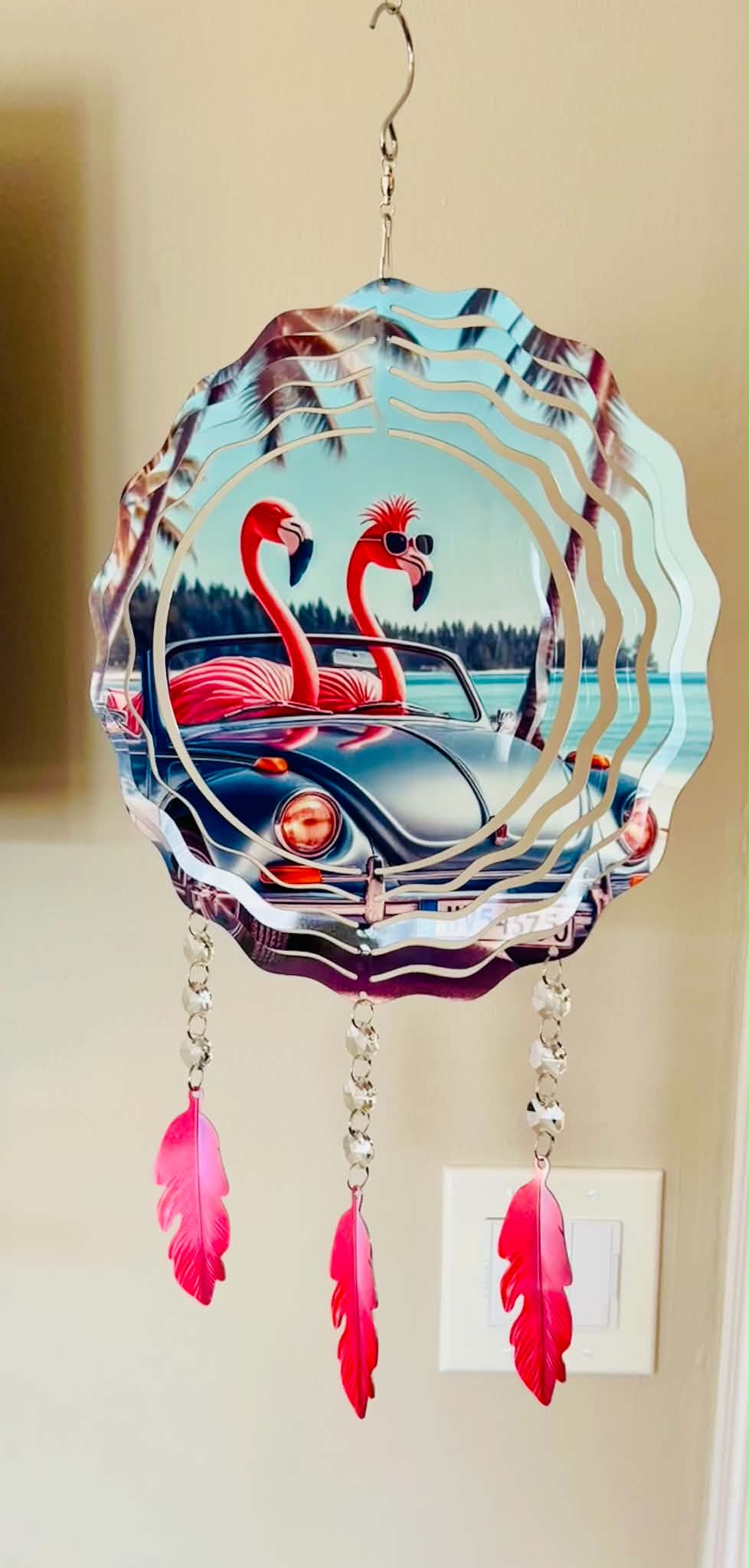 10” Flamingo Love Spinner