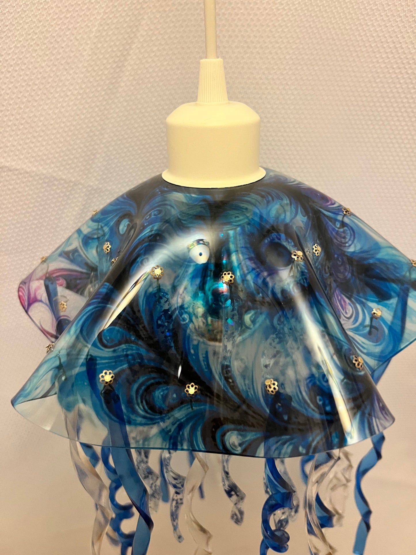 Blue Swirl Jellyfish Lamp