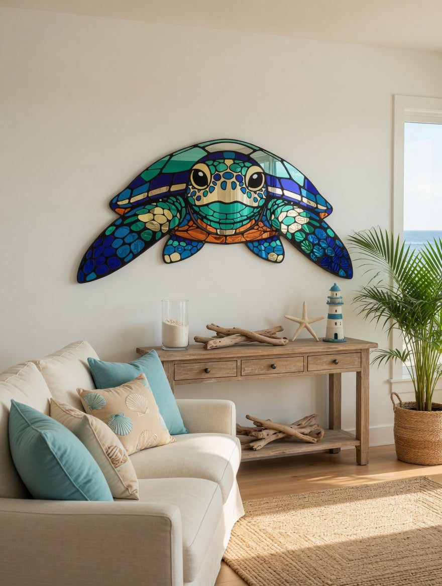 46”x22” Sea Turtle Mirrored Acrylic