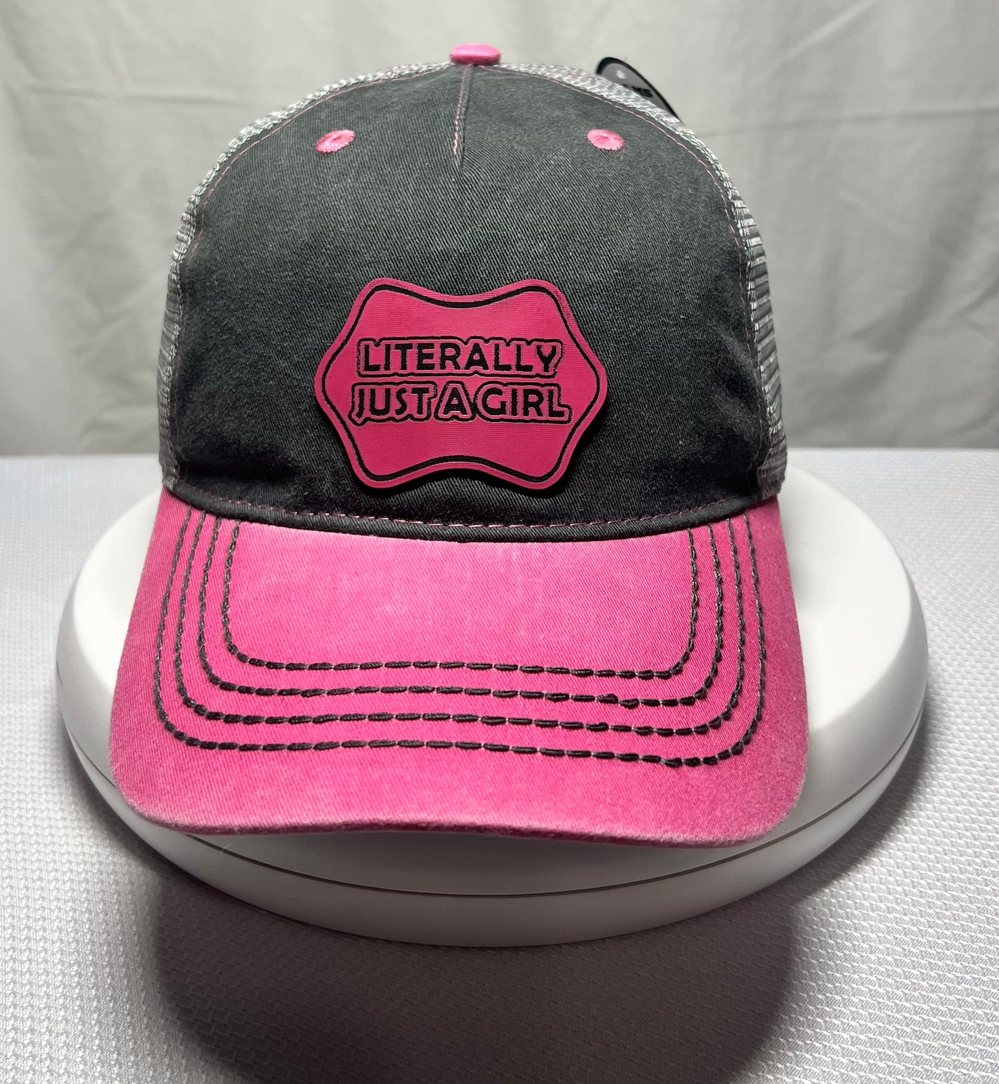 Just a Girl Leather Patch Hat