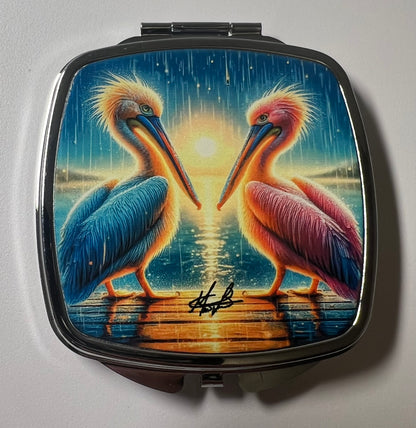 Pelican Love Compact Mirror
