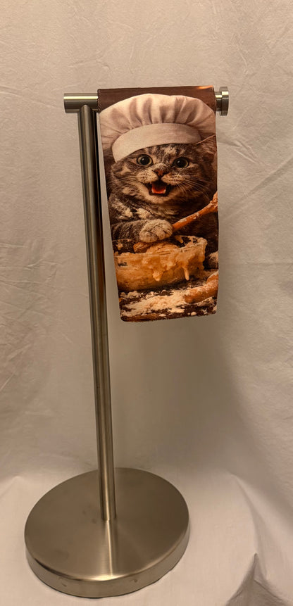 Funny Cat baker hand towel