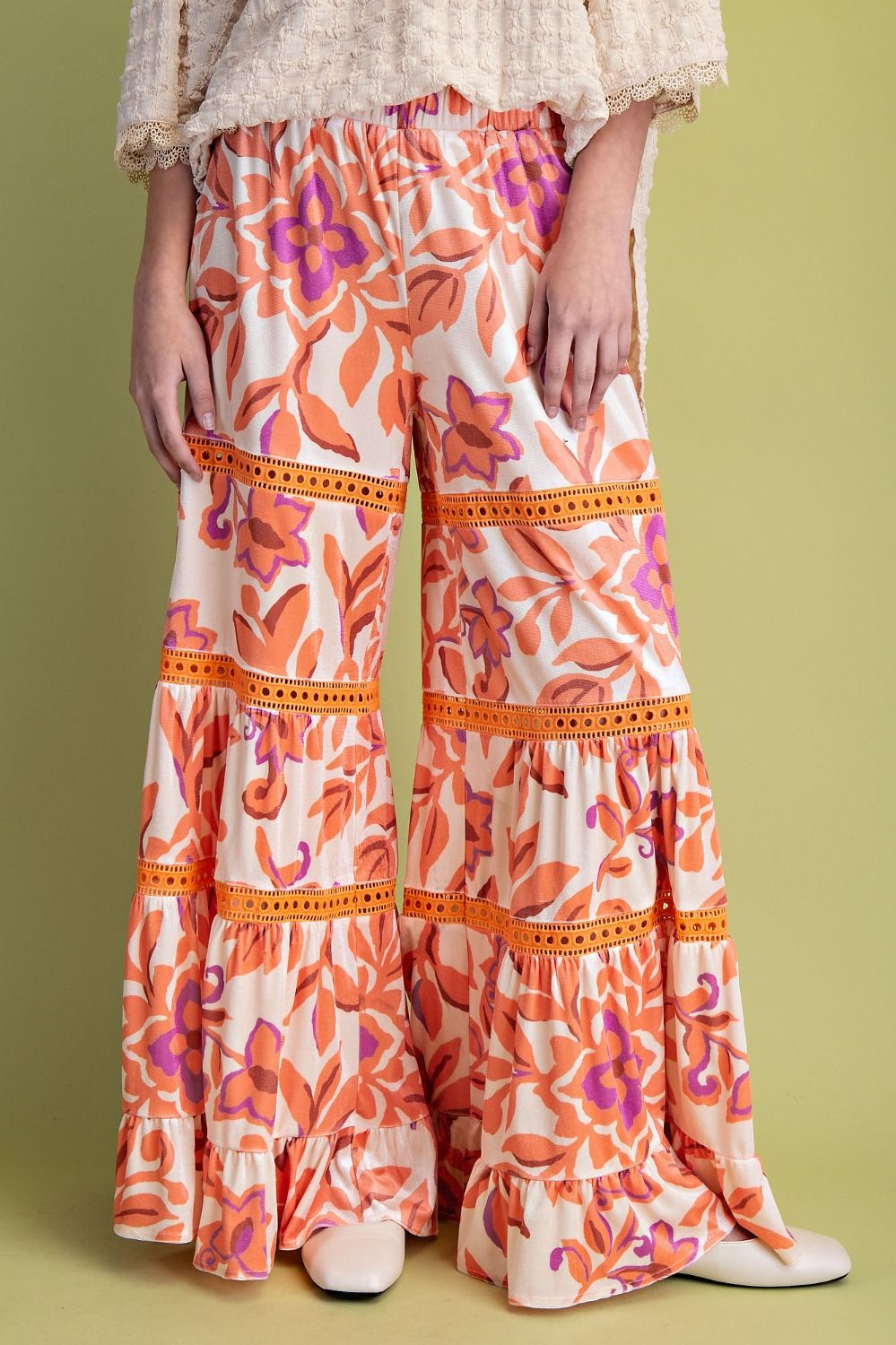 Sunlit Printed Velvet Pants