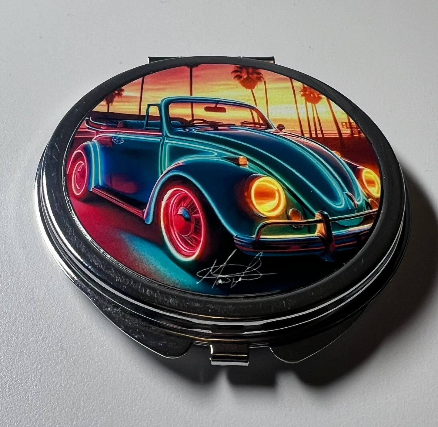Neon Beach Compact Mirror