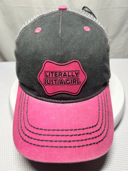 Just a Girl Leather Patch Hat