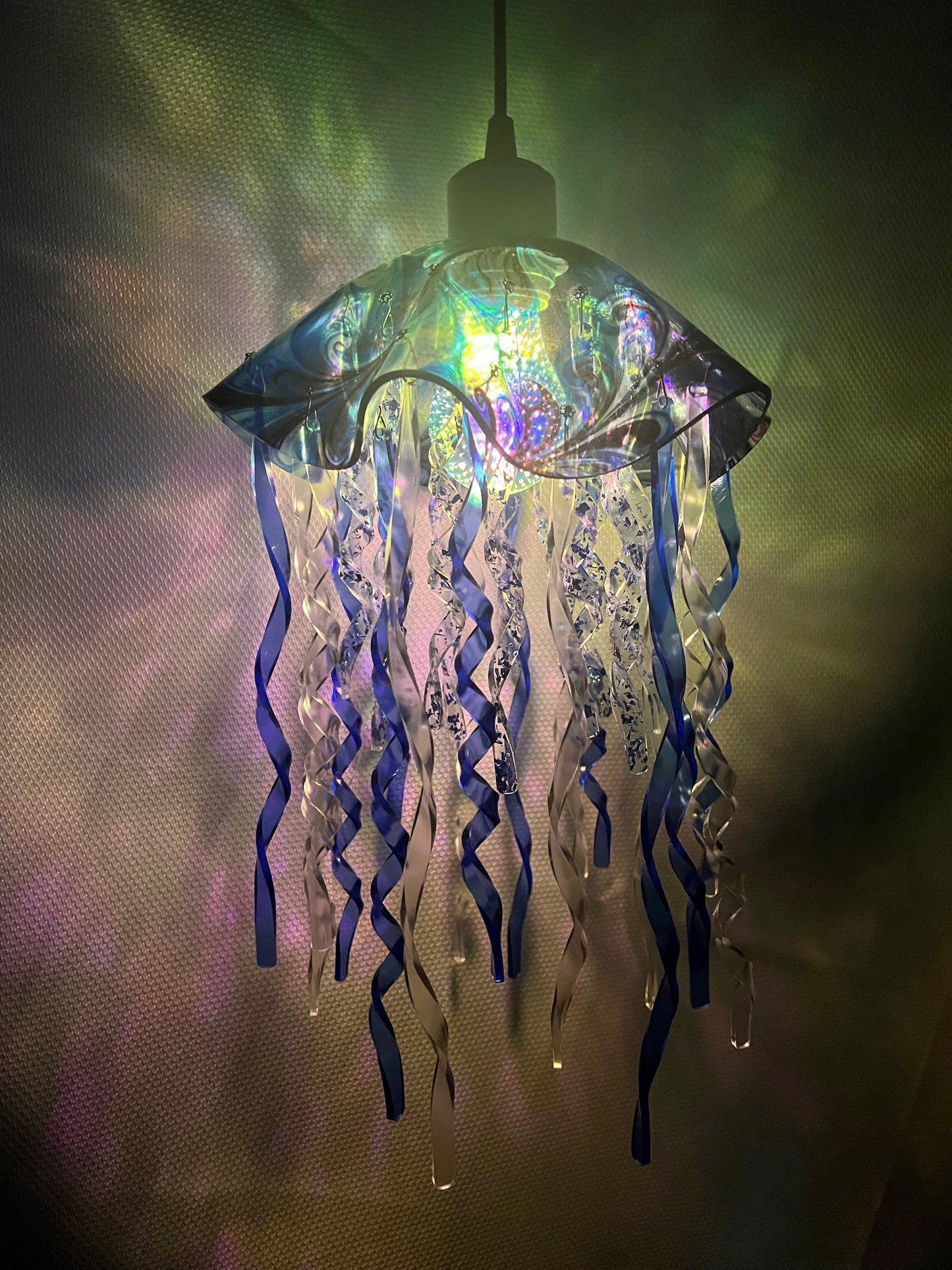 Blue Swirl Jellyfish Lamp