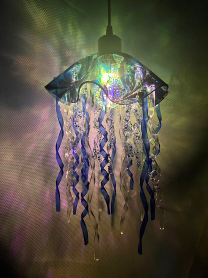 Blue Swirl Jellyfish Lamp