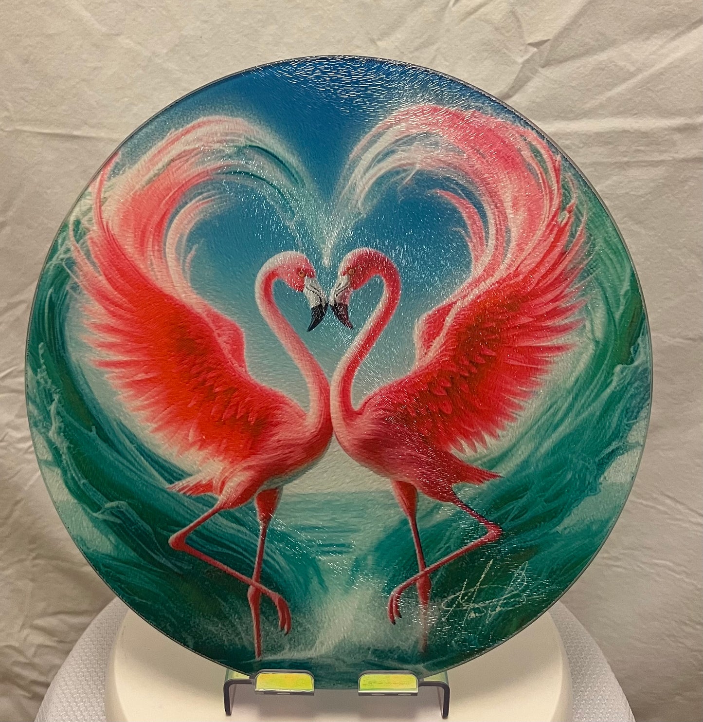 Flamingo Love Glass Counter Saver