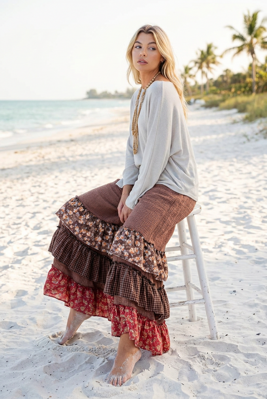 Island Bloom Ruffle Palazzo Pants