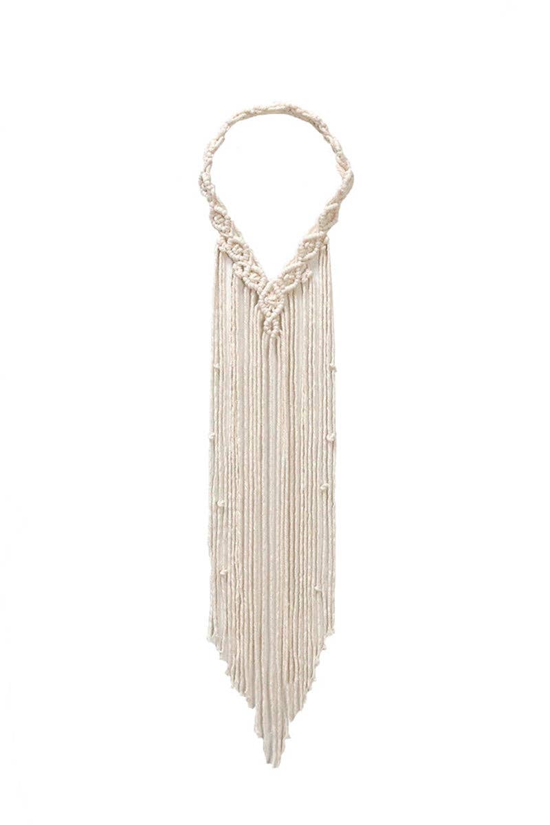 Braided Fringe Statement Necklace: D / One Size