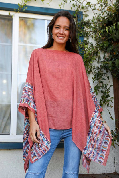 Seaside Fallon Embroidered Sleeve Poncho