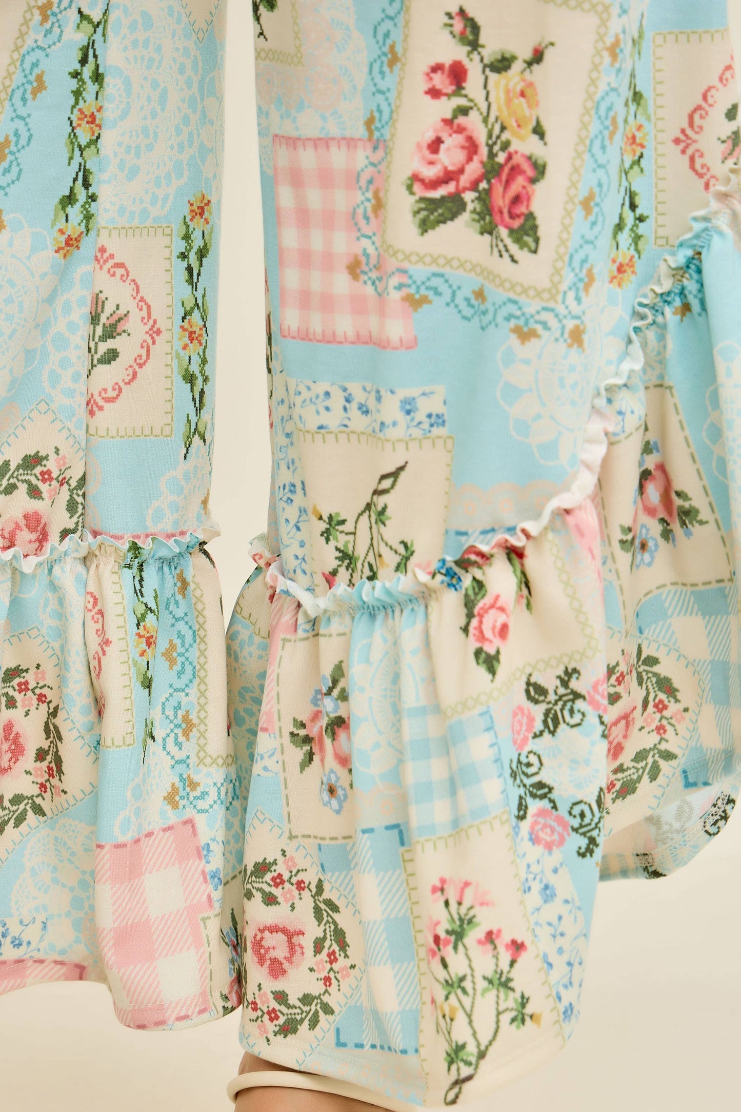 Sunset Rosy Nostalgia Ruffle Cropped Pants
