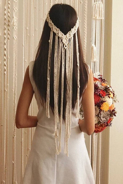 Braided Fringe Statement Necklace: D / One Size