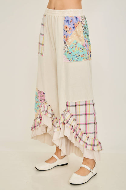 Sun-Kissed Mineral Washed Patchwork Pants