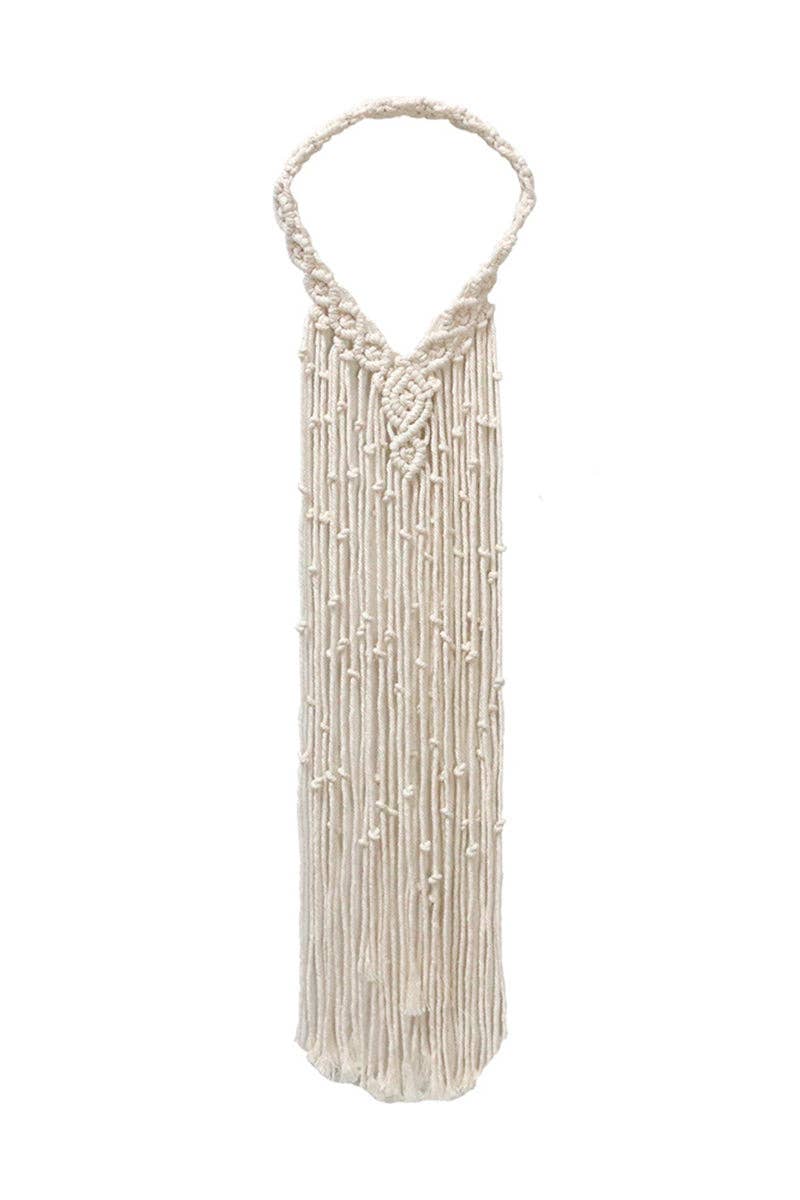 Braided Fringe Statement Necklace: C / One Size