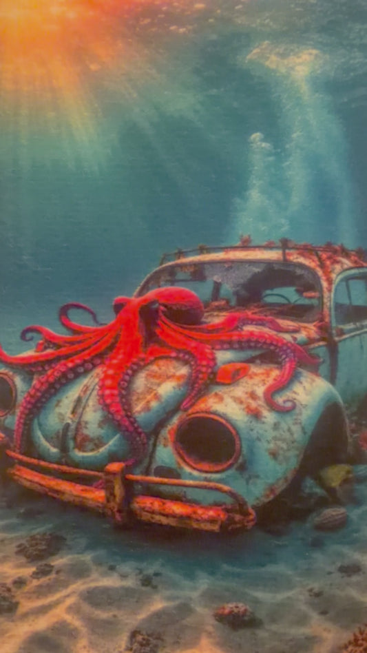 Octopus car Hand towel