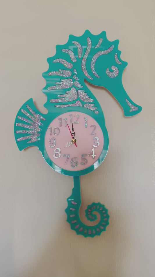 Seahorse Acrylic Clock