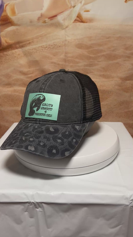 Salty Sweet Manatee Leather Patch Hat