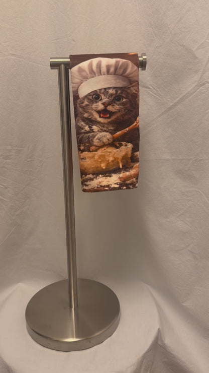 Funny Cat baker hand towel