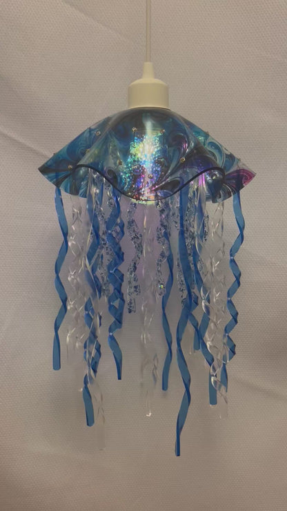 Blue Swirl Jellyfish Lamp