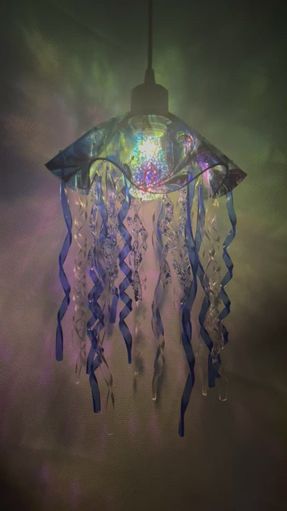 Blue Swirl Jellyfish Lamp