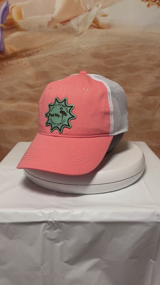 Flamingo Star Leather Patch Hat