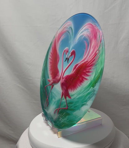 Flamingo Love Glass Counter Saver