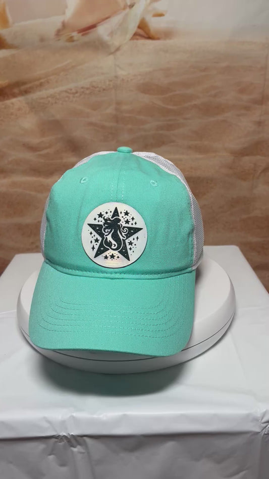 Mermaid Star Leather Patch Hat