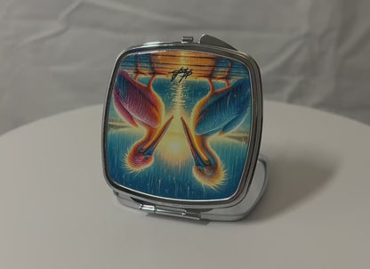 Pelican Love Compact Mirror