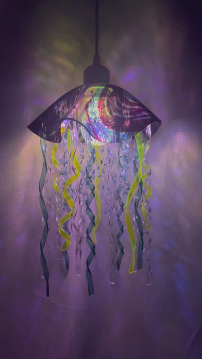 Green Swirl Jellyfish Lamp