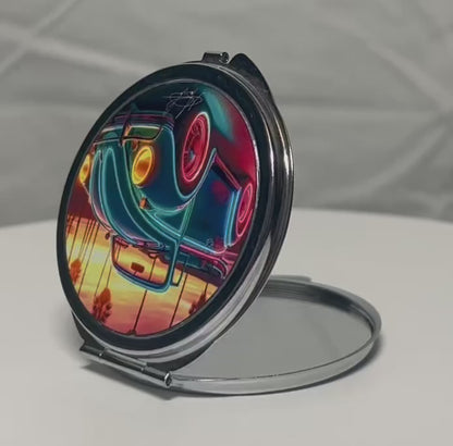 Neon Beach Compact Mirror