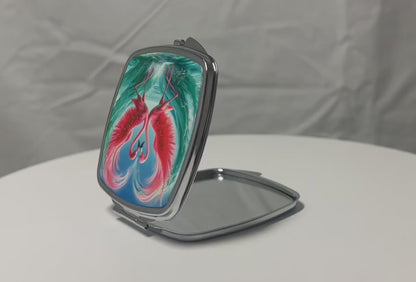 Flamingo Love Compact Mirror