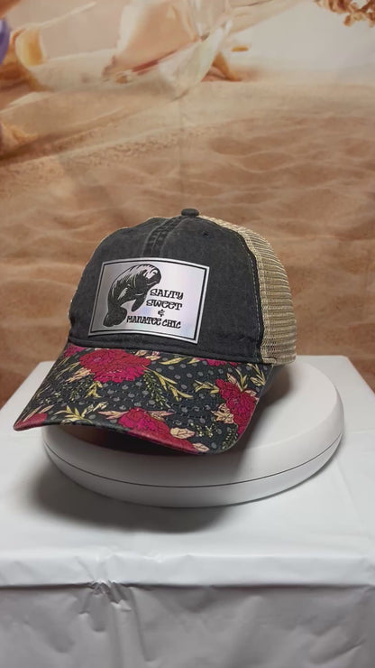 Salty Sweet Manatee Leather Patch Hat