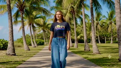 Salty soft raw edge crop top